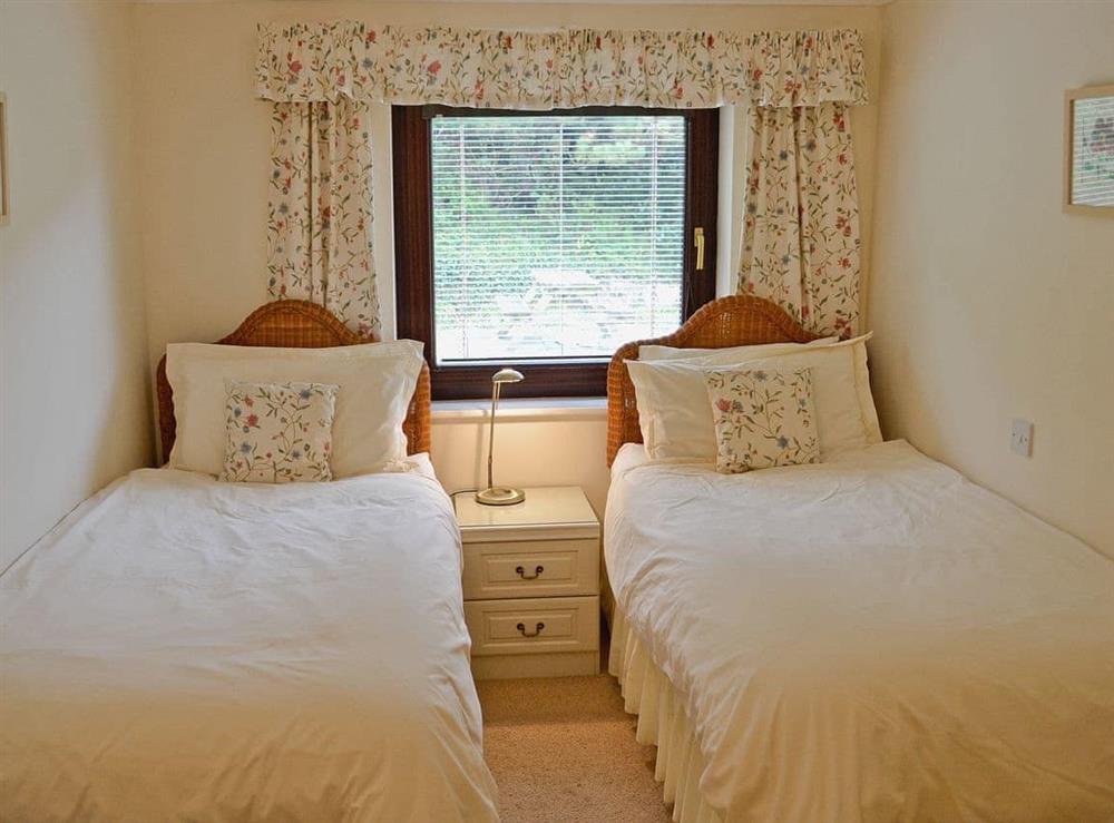 Twin bedroom at The Garden Apartment in Tregonetha, St Columb, Cornwall