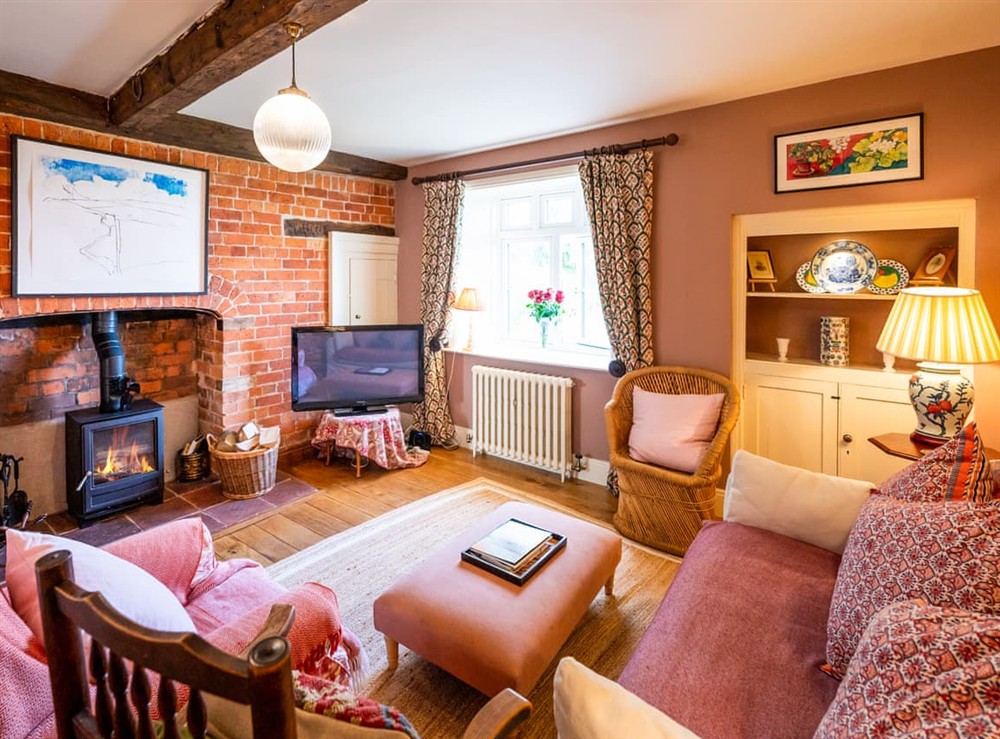 Living area at The Garden Cottage in Diddlebury, Shropshire
