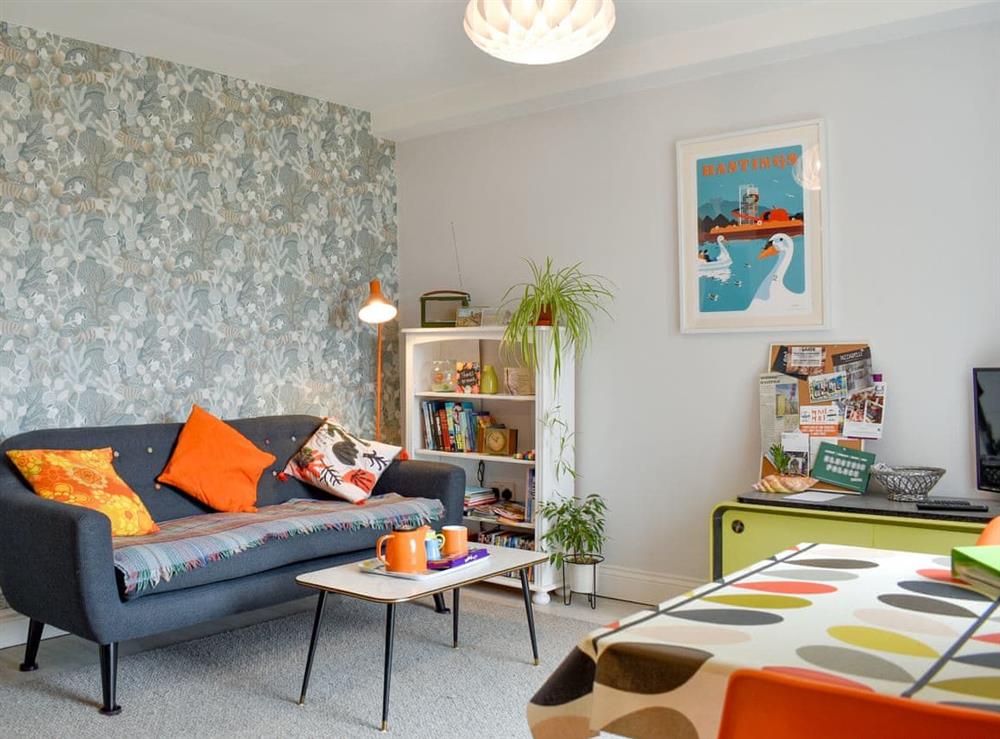 Comfortable open plan living space at The Garden Flat in St Leonards-on-Sea, East Sussex