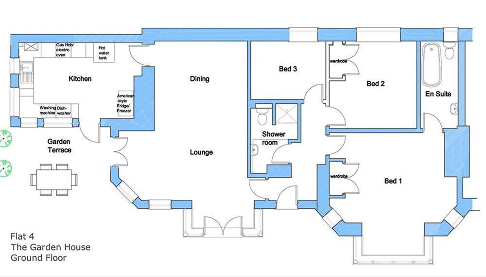 The Garden House - floor plan at The Garden House (Woodside) in , Salcombe