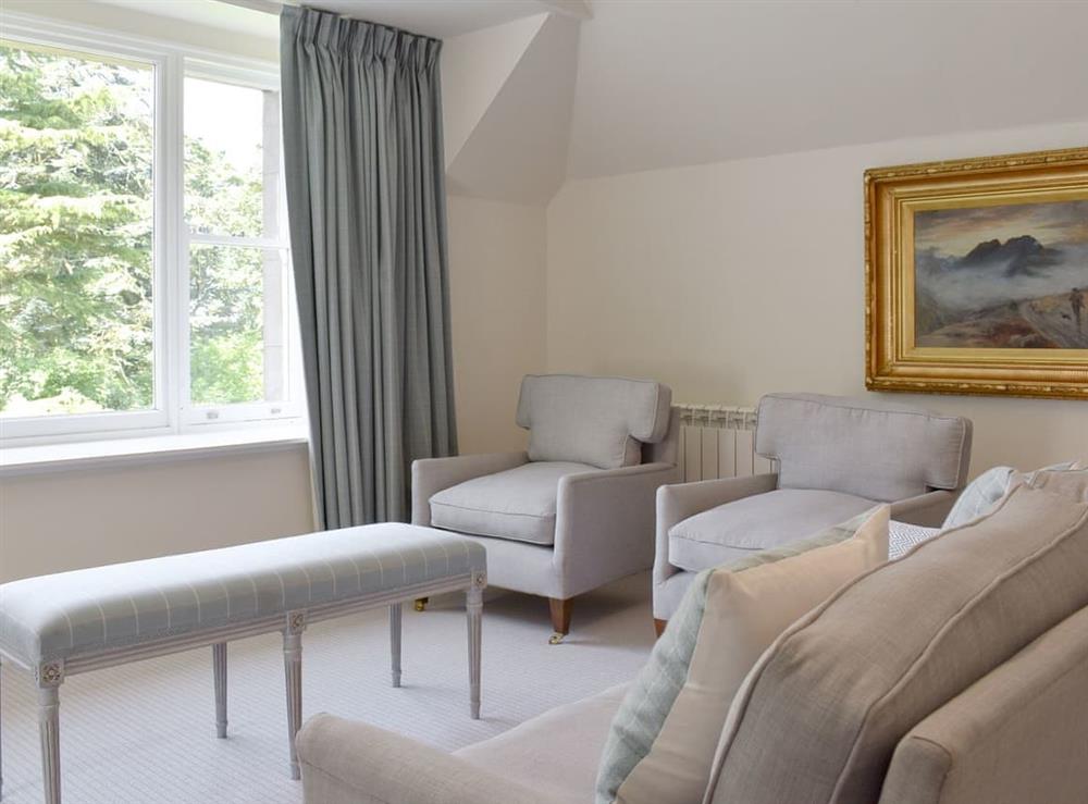 Comfy living area at The Garden Suite in Pitscandly, near Forfar, Angus