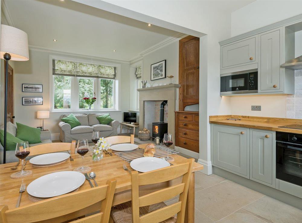 Beautifully decorated open plan living/dining room/kitchen at The Gatehouse at Beckfoot Hall in Kirkby Stephen, near Appleby, Cumbria