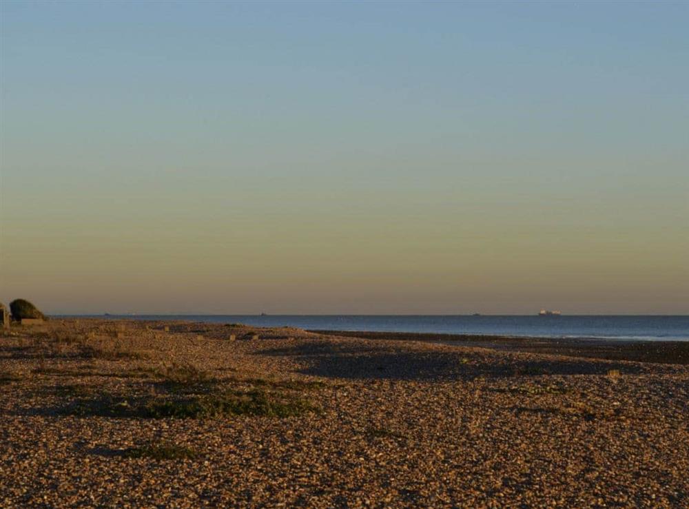 Local beach at sunset at The Glade in Ferring, Worthing, West Sussex