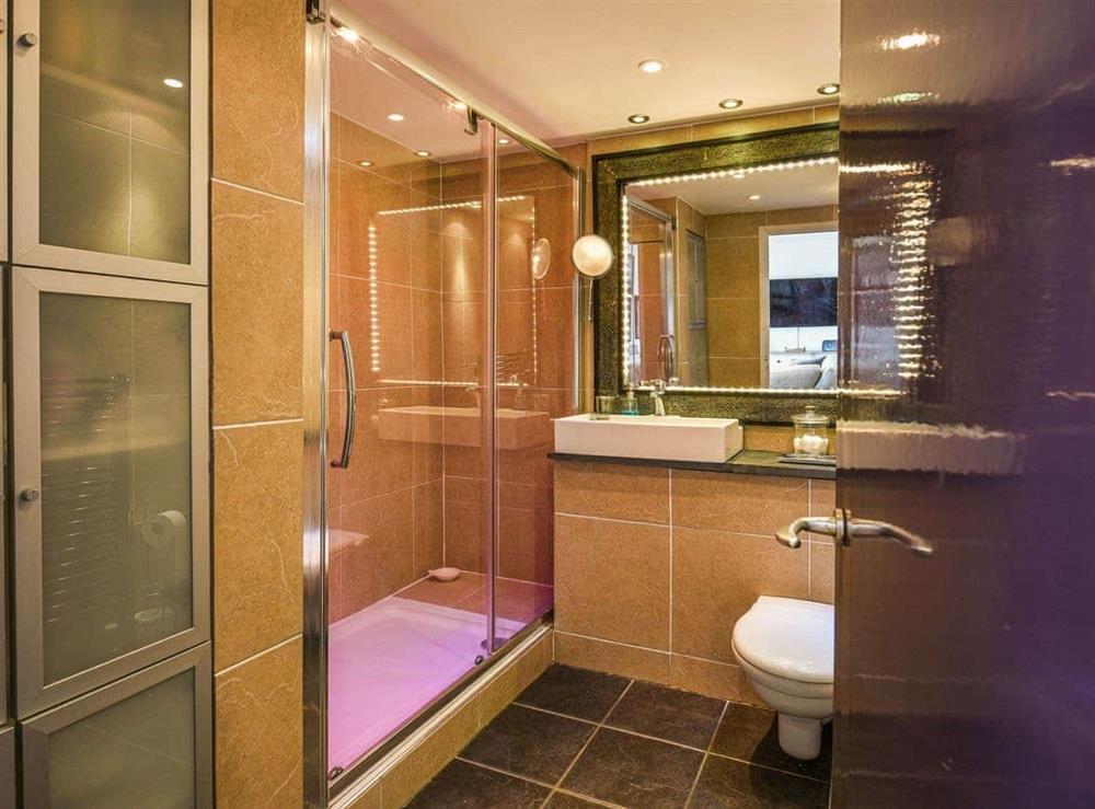 Shower room at The Glass House in Aberdyfi, Gwynedd