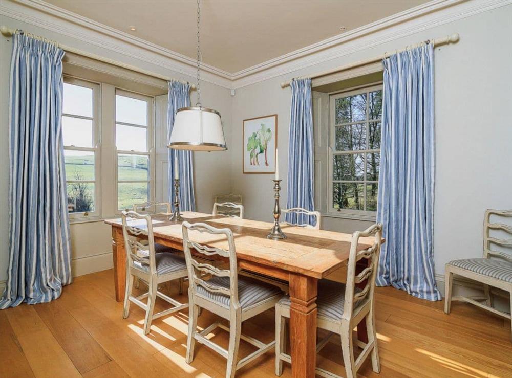 Dining room with views over the countryside at The Glen Farmhouse in Shawhead, Dumfries., Dumfriesshire
