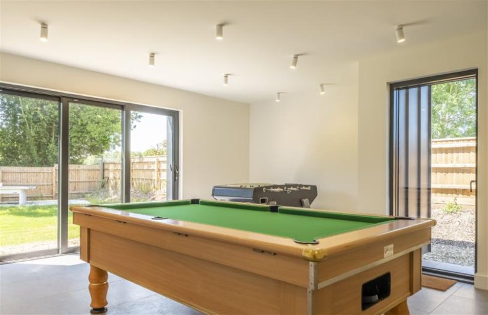 Games room with 7’ pool table at The Grain Store, Reepham