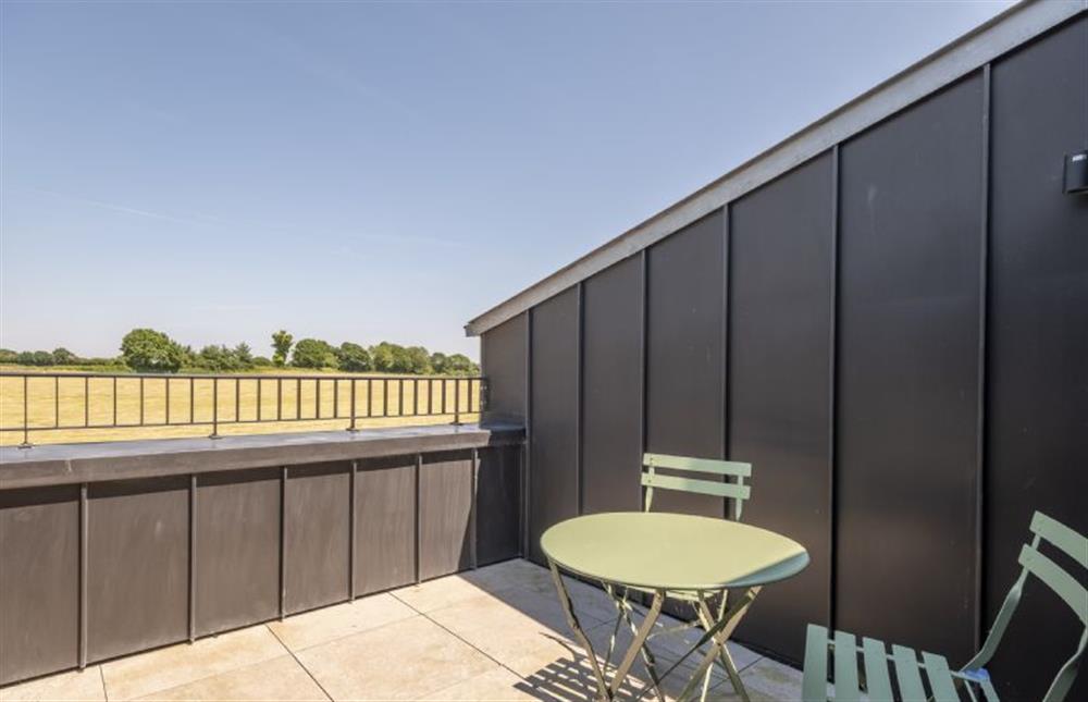 The private balcony to bedroom two at The Grain Store, Reepham
