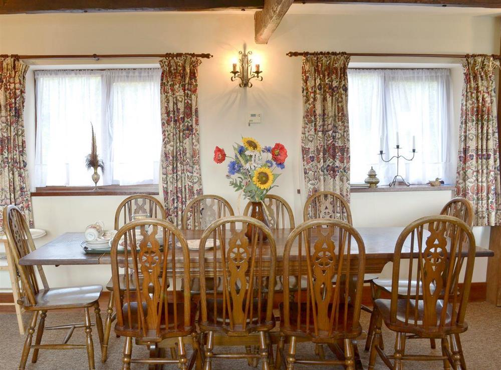 Ideal dining area at The Granary in Colyford, near Seaton, Devon