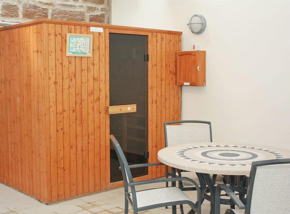 On-site Sauna at The Granary Cottage in Bamburgh, Northumberland., Great Britain
