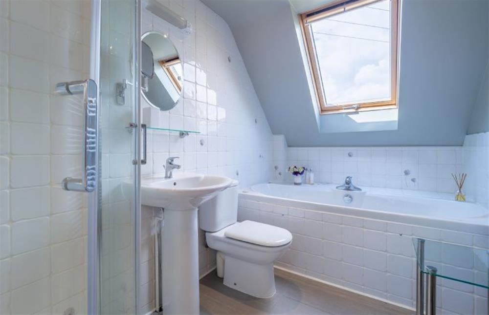 Bathroom with bath, shower cubicle, wash basin and WC at The Granary, Dunstall Green, Dunstall Green