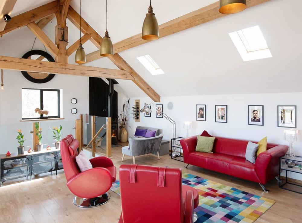 Open plan living space at The Granary in Easthorpe, near Colchester, Essex