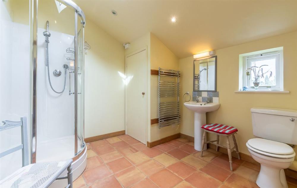 Large cubicle shower and heated towel rail at The Granary, Hacheston