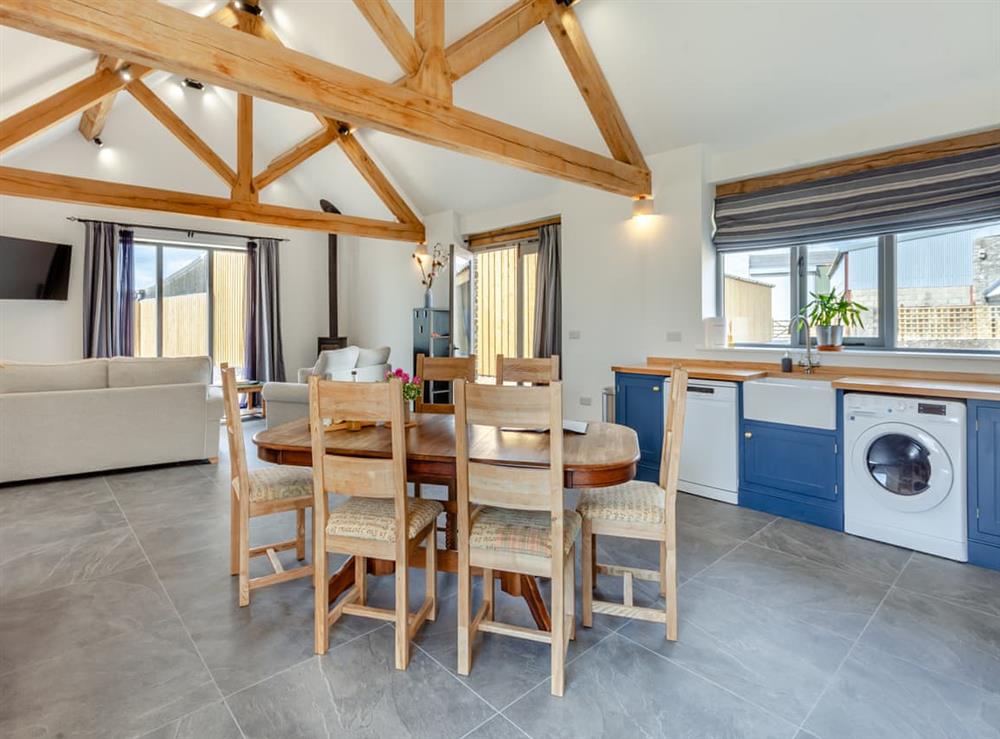 Open plan living space at The Granary in Kingscote, Gloucestershire