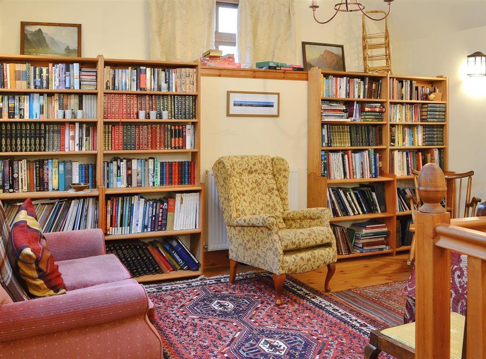 Wonderful reading area in the living room at The Granary in Lanton, near Jedburgh, The Scottish Borders, Roxburghshire