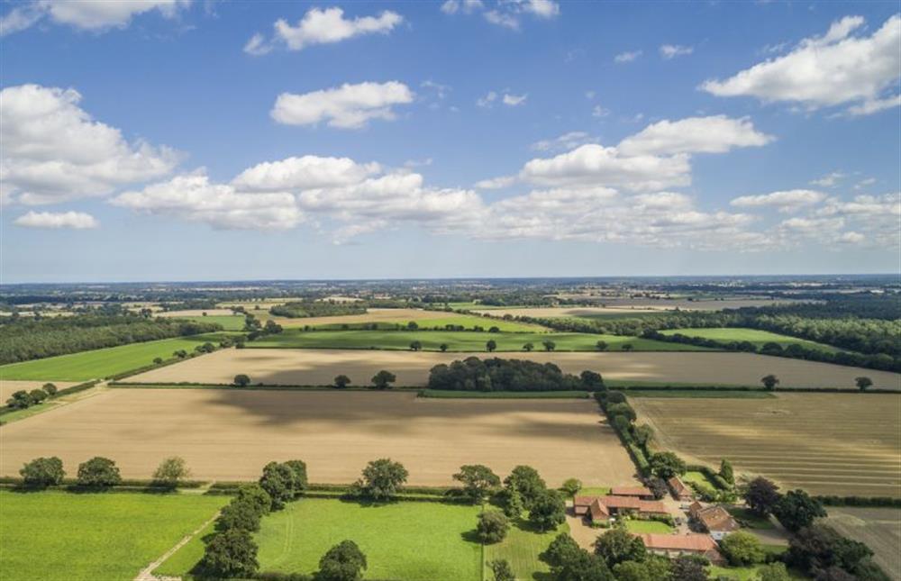 The patchwork arable landscape of the surrounding area at The Granary, Oulton near Norwich