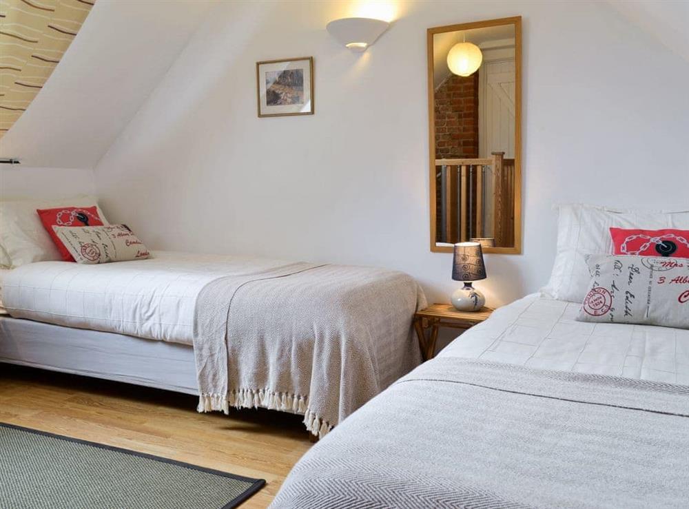 Twin bedroom at The Granary in Oxborough, Norfolk., Great Britain