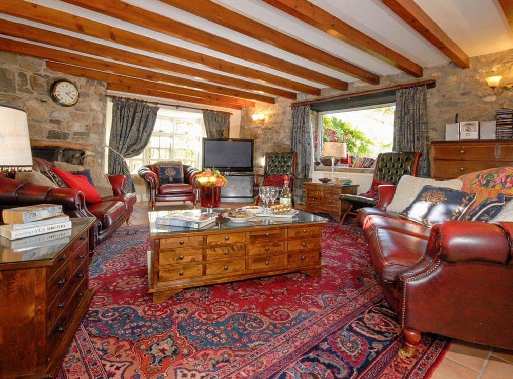 This is the living room at The Granary in St Davids Peninsula, near Solva Valley, Pembrokeshire, Dyfed