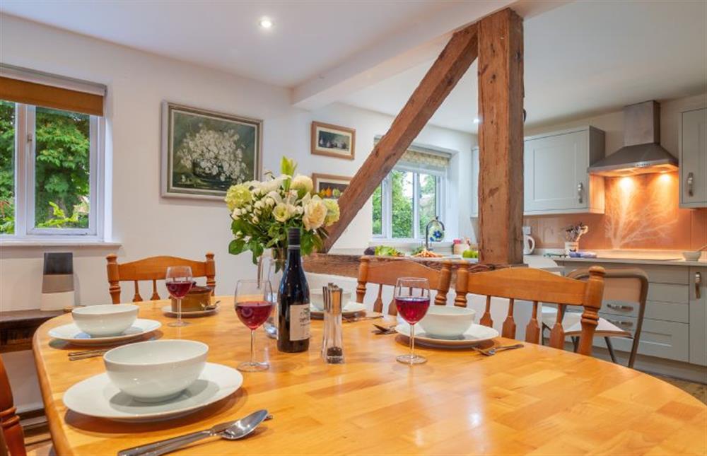 Dining area with seating for up to six guests at The Granary, Woodbridge