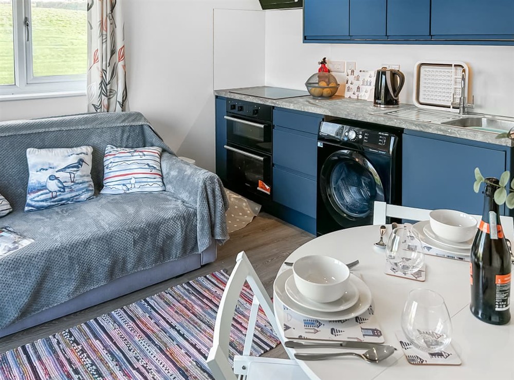 Open plan living space at The Green House in St Just, Cornwall