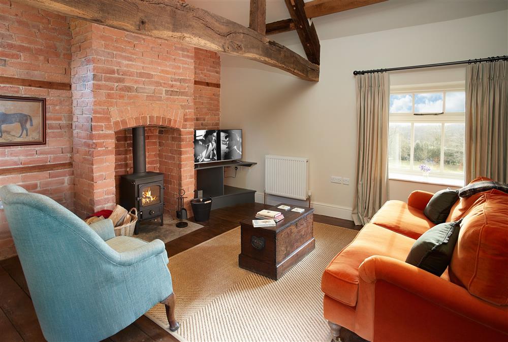 The Groomfts Flat, Herefordshire: Wood burning stove for those chilly evenings at The Grooms Flat, Leominster
