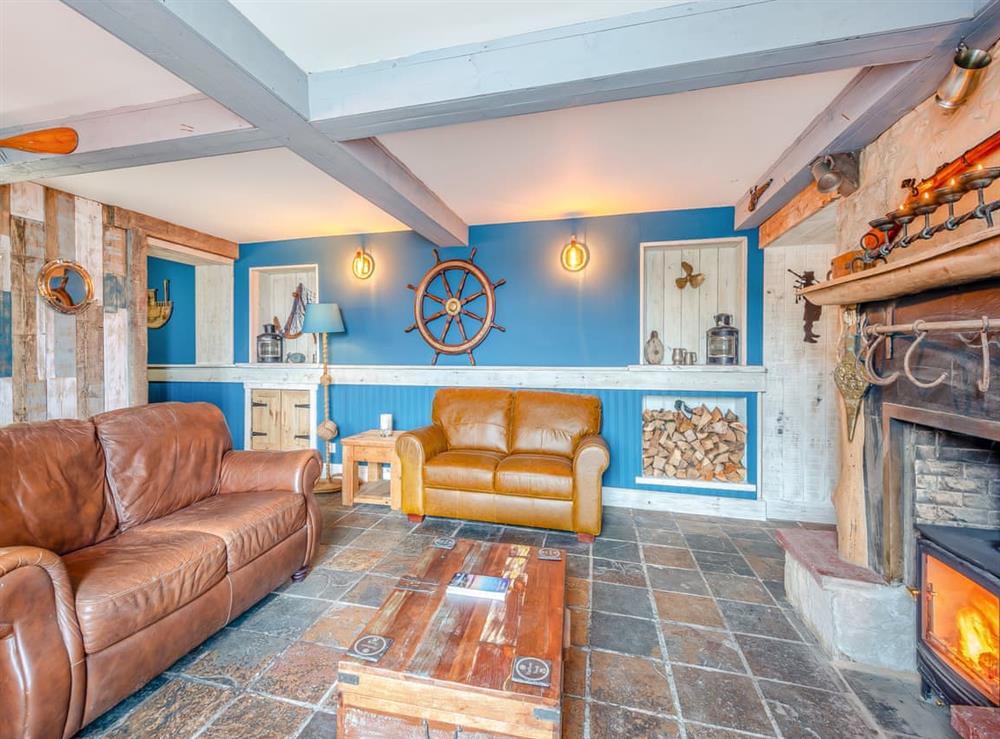 Living room at The Harbour Nook in Dunure, near Ayr, Ayrshire