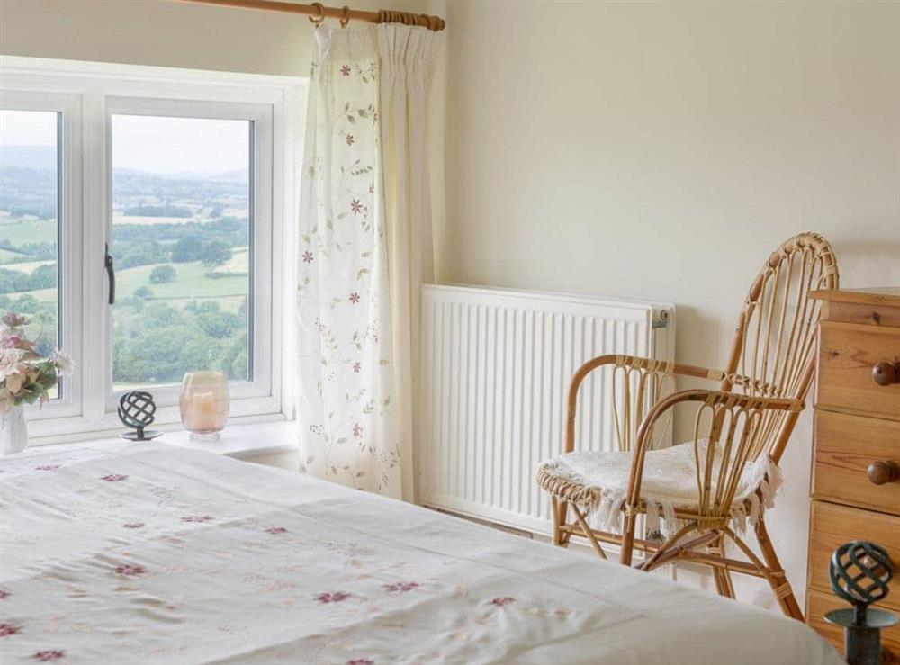 Well presented double bedroom with countryside views at The Haybarn in Devauden, nr Chepstow, Gwent