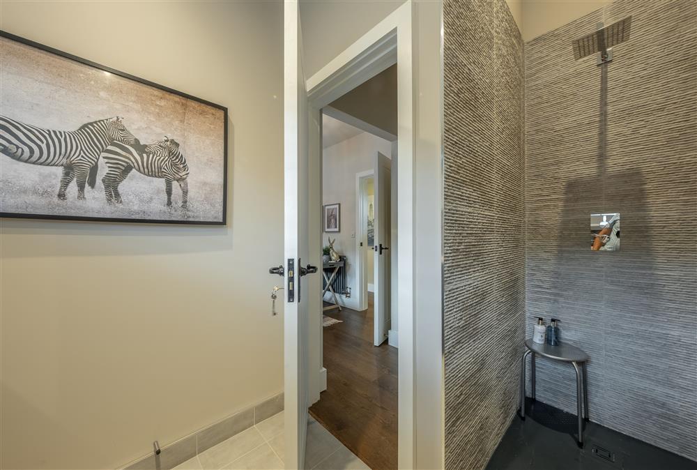 En-suite shower room to bedroom two with walk-in rain shower (photo 2) at The Haybarn, Surrey Hills