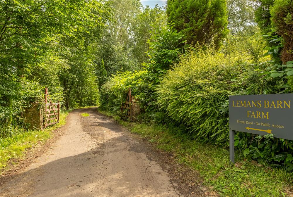 The approach to The Haybarn at Lemans Barn Farm at The Haybarn, Surrey Hills