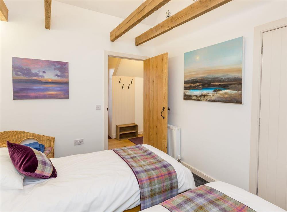 Comfy twin bedroom at The Hayloft in Balerno, near Edinburgh, Midlothian