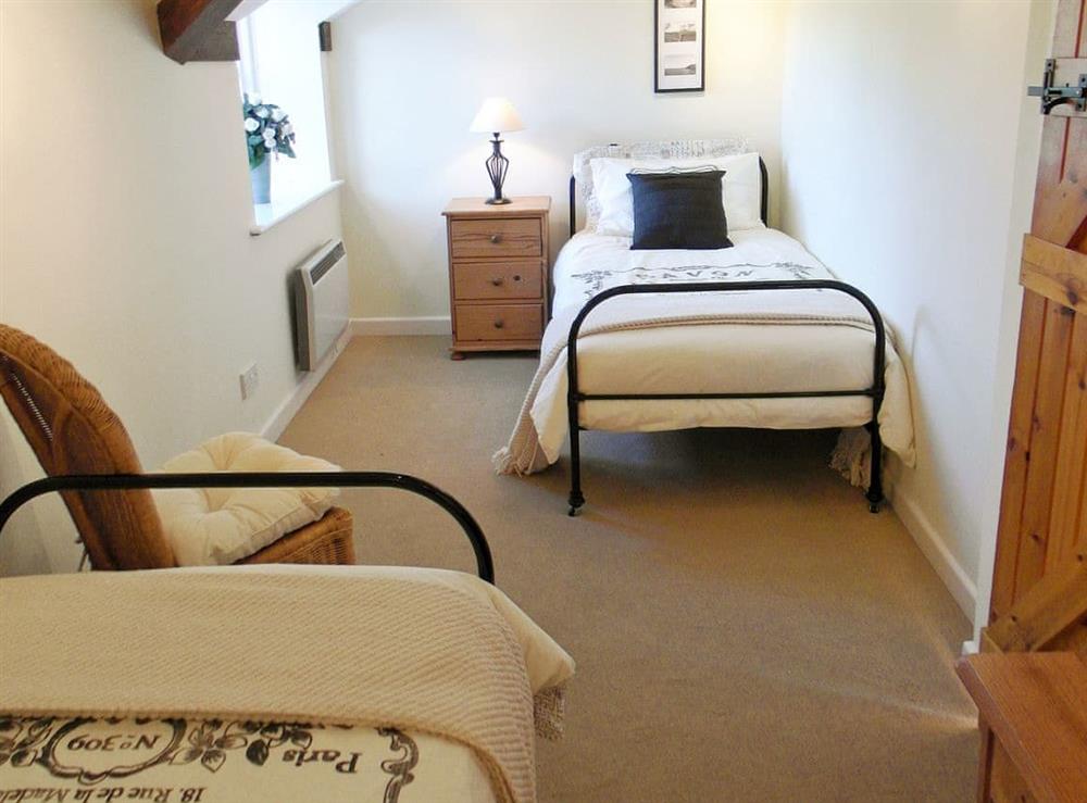 Twin bedroom at The Hayloft in Bettiscombe, Nr Lyme Regis, Dorset., Great Britain