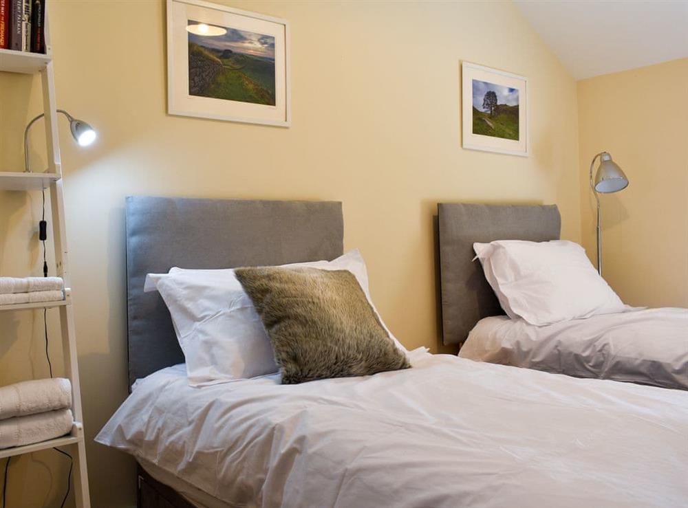 Twin bedroom at The Hayloft in Colwell, near Hexham, Northumberland