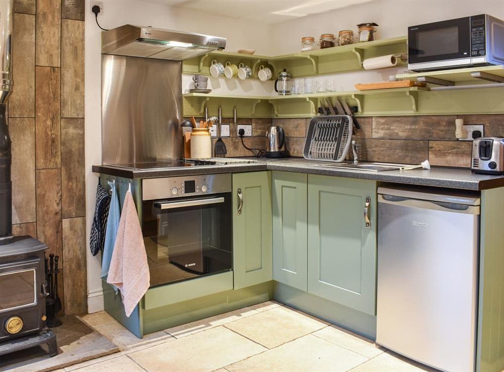 Kitchen area at The Hayloft in Crosby Garrett, near Kirkby Stephen, Cumbria