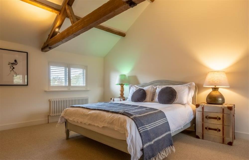 Bedroom four with vaulted ceiling at The Hayloft, Felbrigg near Norwich