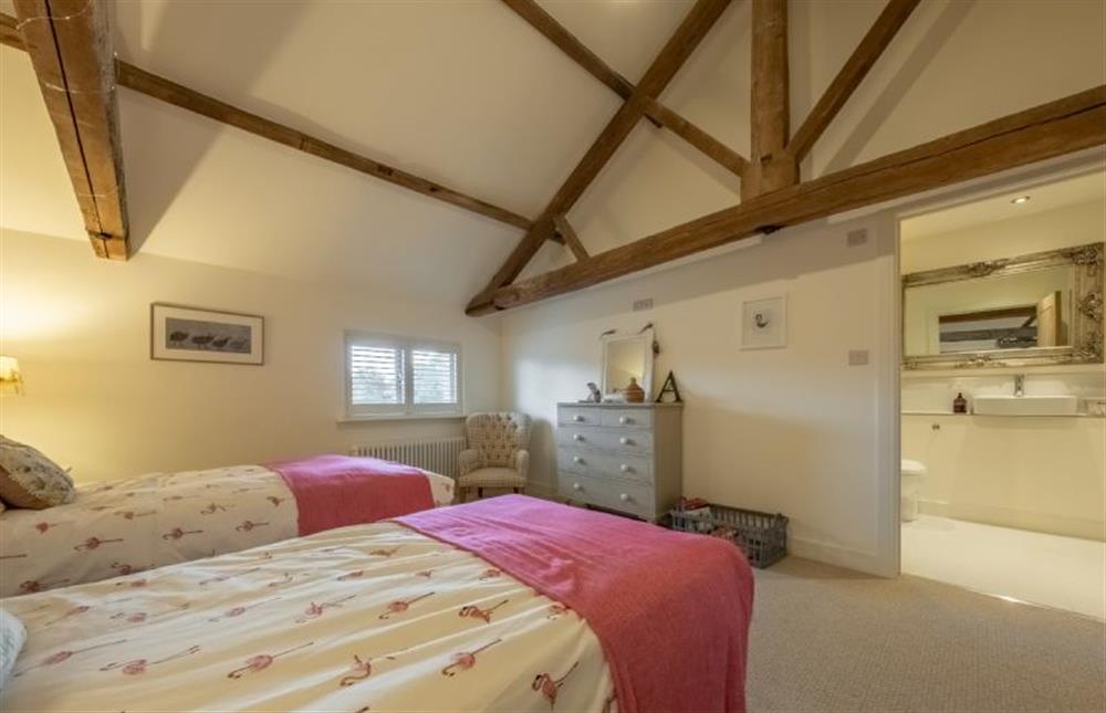 Bedroom three through to en-suite at The Hayloft, Felbrigg near Norwich