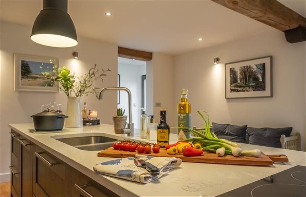 Island with space to prepare food and cook at The Hayloft, Felbrigg near Norwich