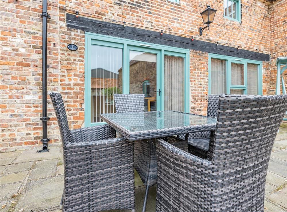 Sitting-out-area at The Hayloft in Holton-Le-Clay, near Cleethorpes, Lincolnshire