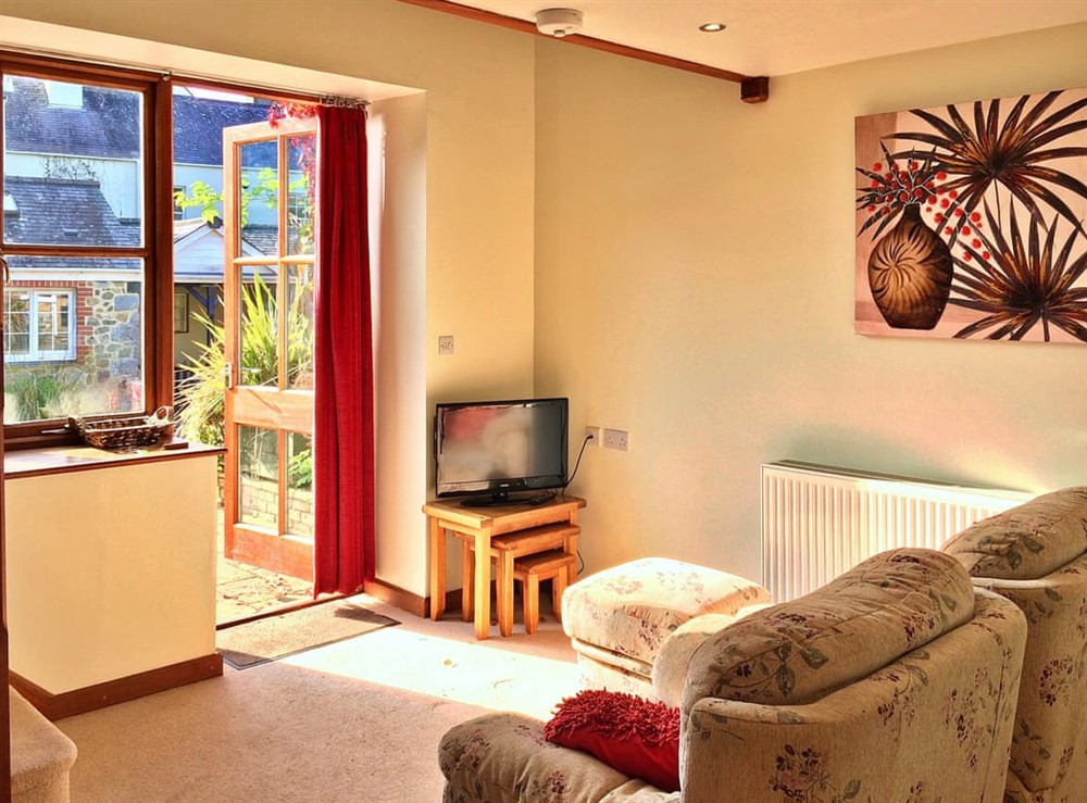Living area at The Hayloft Little Dunley in Bovey Tracey, Devon