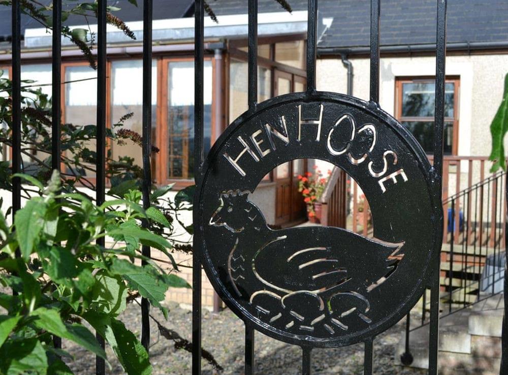 Entrance gates at The Hen Hoose in Langshaw, near Galashiels, Selkirkshire