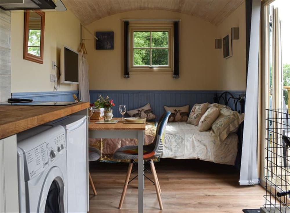 Living space at The Shepherd’s Hut - Calvesfield Shaw in Herstmonceux, near Hailsham, Devon