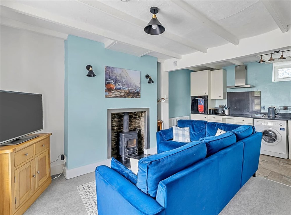 Living area at The Hide at Moorland in Looe, Cornwall