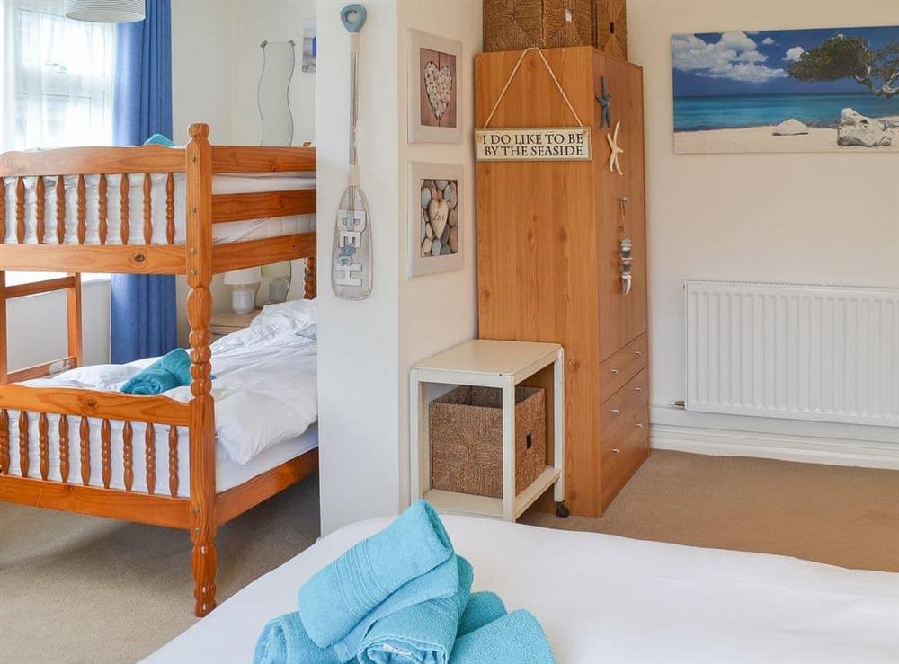 Bunk beds in family bedroom at The Hideaway in Beadnell, Northumberland