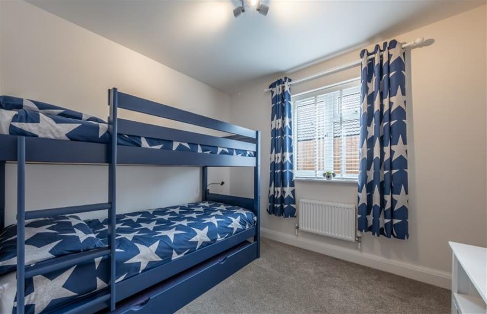 Ground floor: Bedroom three with bunk beds at The Hideaway, Docking near Kings Lynn