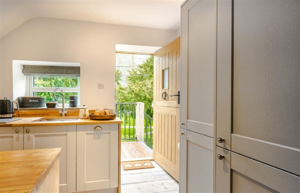 First floor: The kitchen and entrance at The Hideaway, Great Massingham near Kings Lynn
