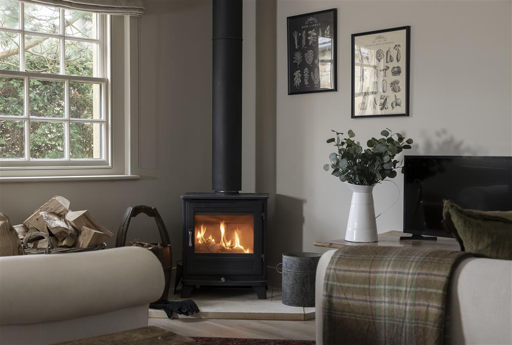 Snuggle up in front of the wood burning stove at The Hideaway,  Lower Oddington