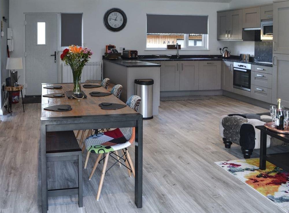 Open plan living space at The Hideaway in Otterburn, near Bellingham, Northumberland