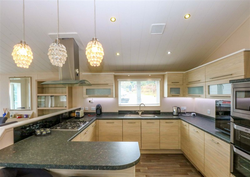 This is the kitchen at The Hideaway, Pwllheli