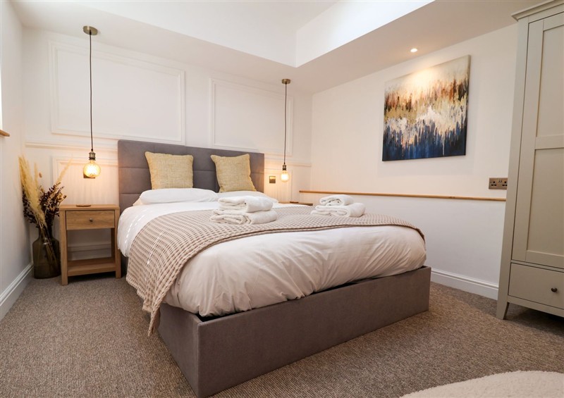 This is the bedroom at The Hideaway, Saxmundham