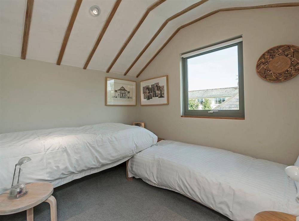 Cosy twin bedroom with beams at The High Street in Orford, near Aldeburgh, Suffolk, England