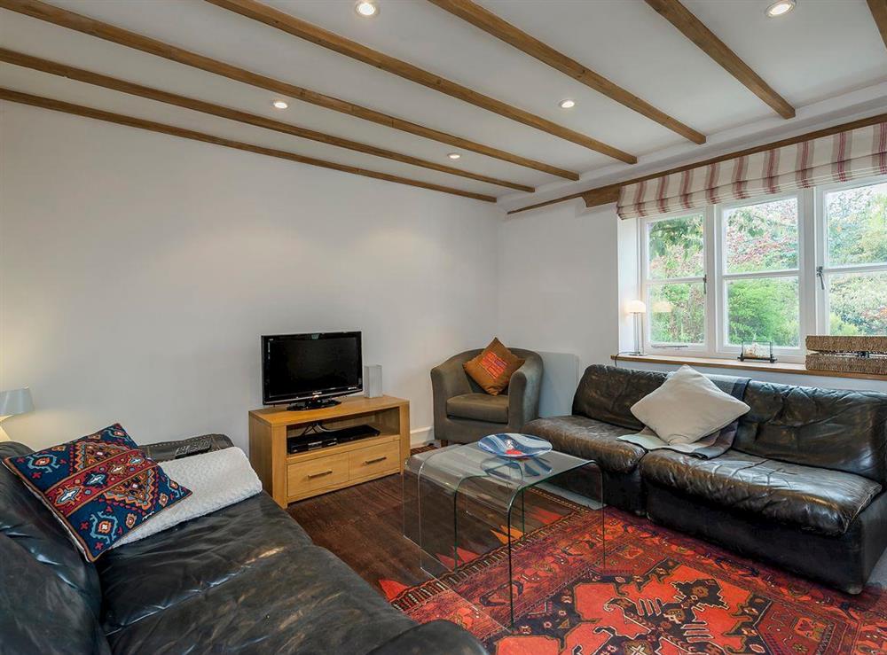 Warm and toasty living room with beams at The High Street in Orford, near Aldeburgh, Suffolk, England