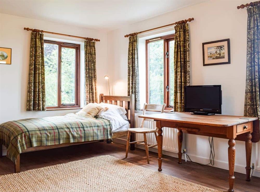 Twin bedroom at The Hill Cottage Apartment in Crew Green, near Welshpool, Powys